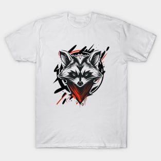 Graffiti Paint Raccoon Creative T-Shirt